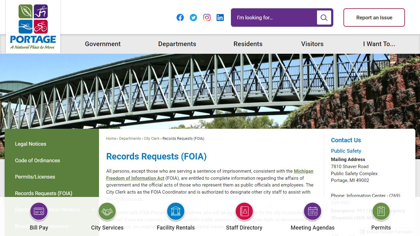 Records Requests (FOIA) | Portage, MI